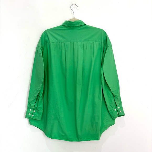 The Frankie Shop -Melody Oversized Organic Cotton-poplin Shirt in Green - Picture 9 of 11